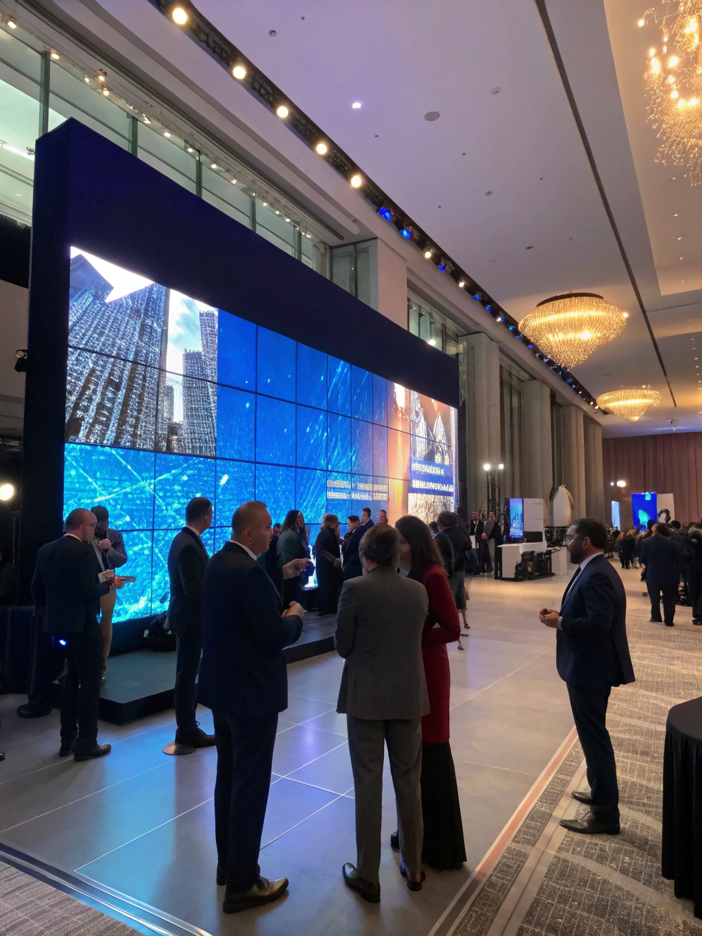 Pantalla LED gigante en evento corporativo