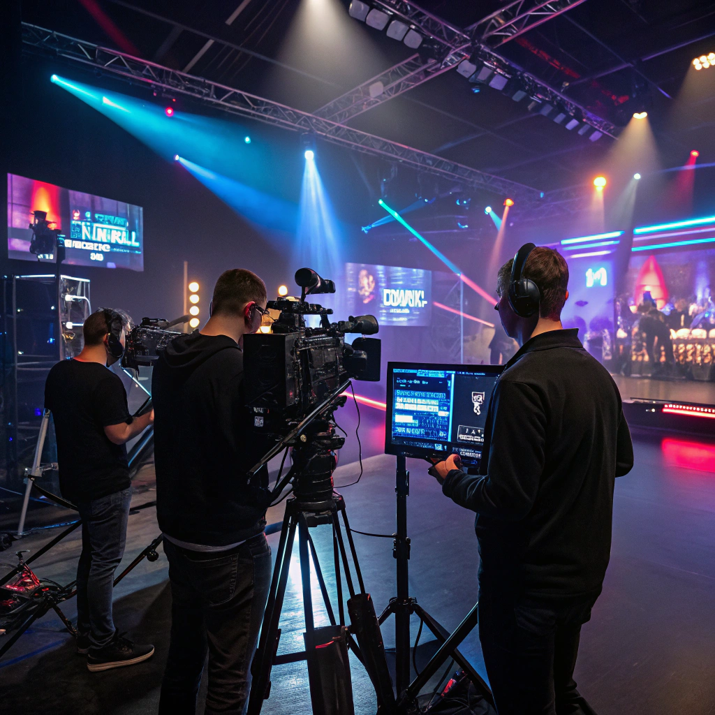 Equipo de producción de video en acción